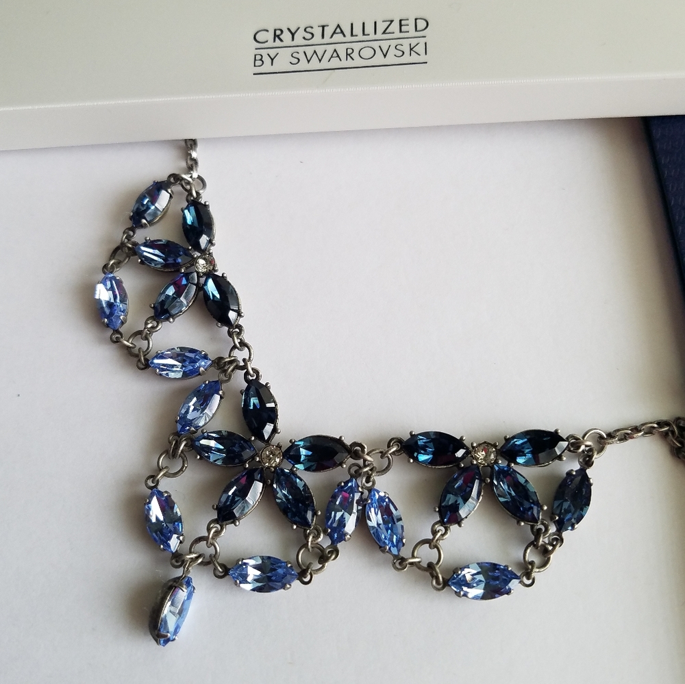 Swarovski Crystallized Blue Necklace NWT - Picture 16 of 17